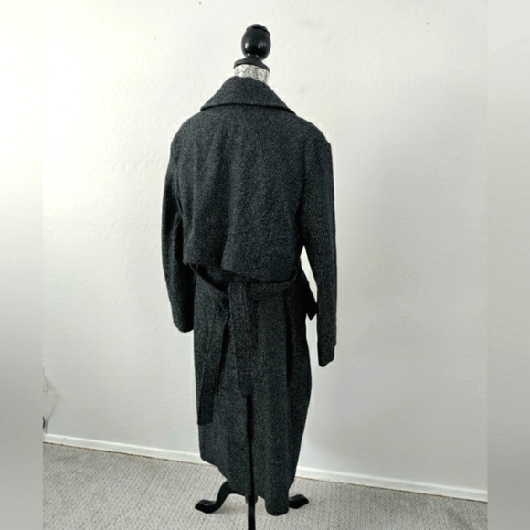 COS Black Belted Wool Coat Long Oversized Size 6 - Picture 4 of 7